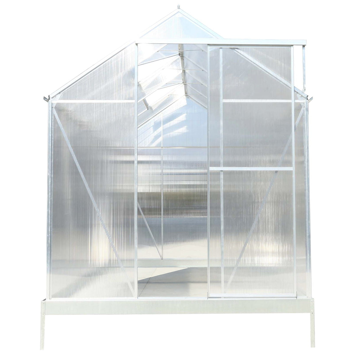 Polycarbonate house, Heavy Duty Outdoor Aluminum Walk-In House Kit With Rain Gutter, Vent And Door For, view 9