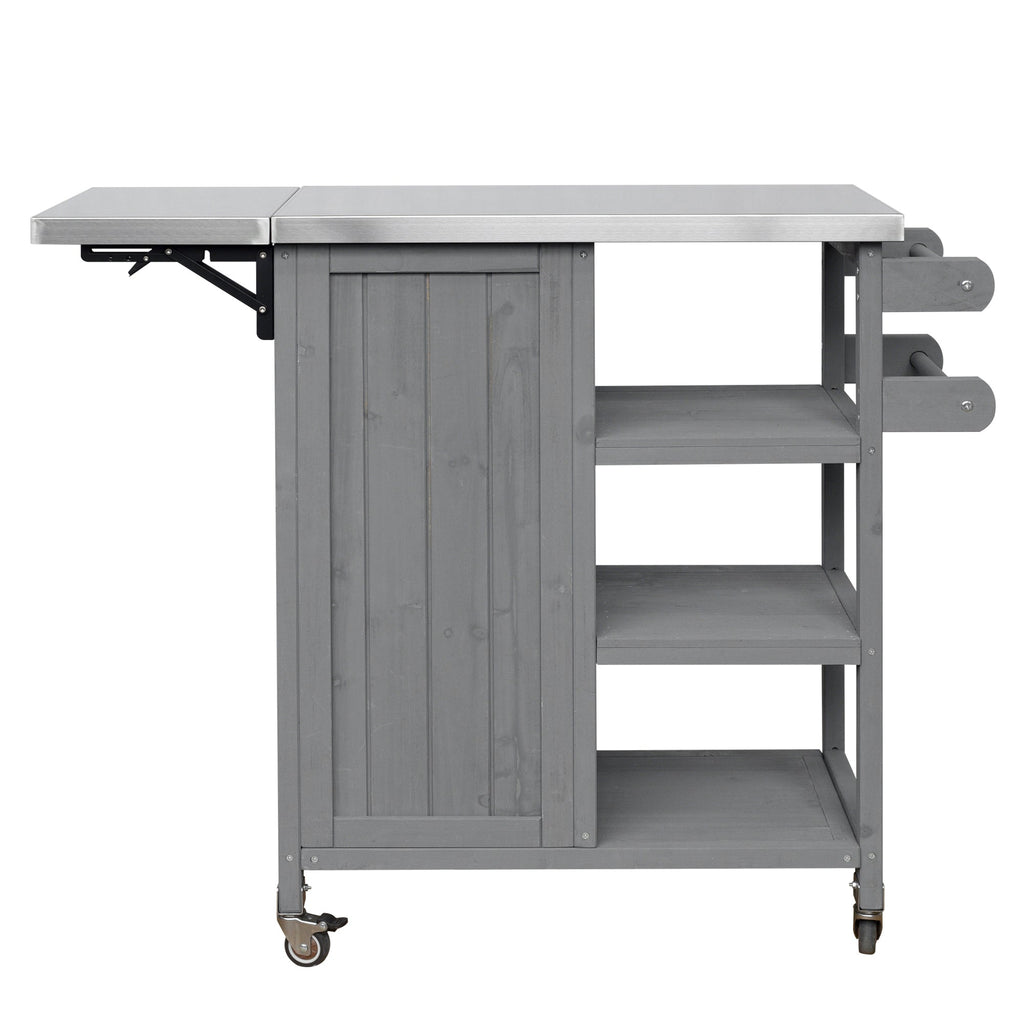 Foldable Outdoor Kitchen Island Patio Kitchen Cart, view 12