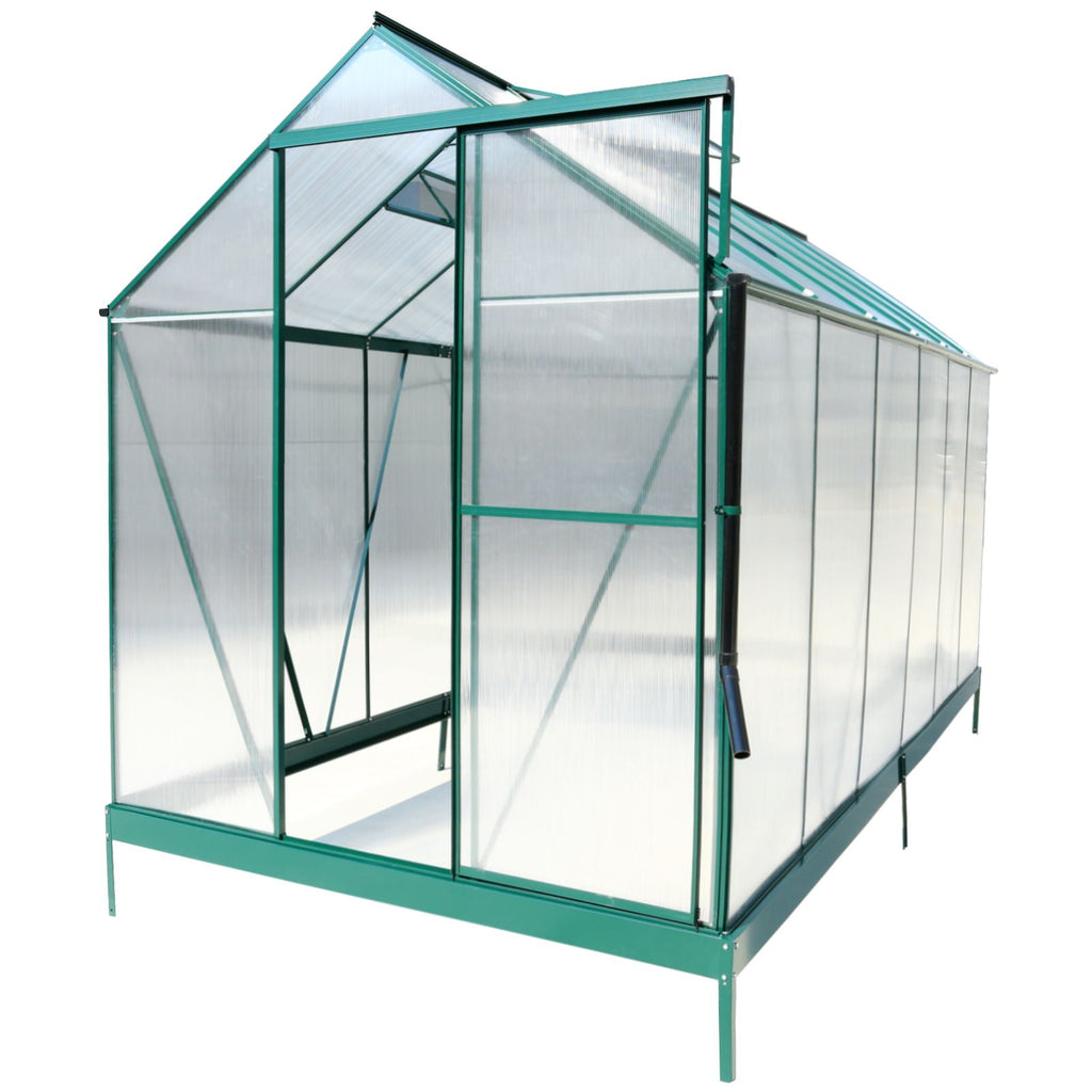 Polycarbonate house, Heavy Duty Outdoor Aluminum Walk-In House Kit With Rain Gutter, Vent And Door For, view 10