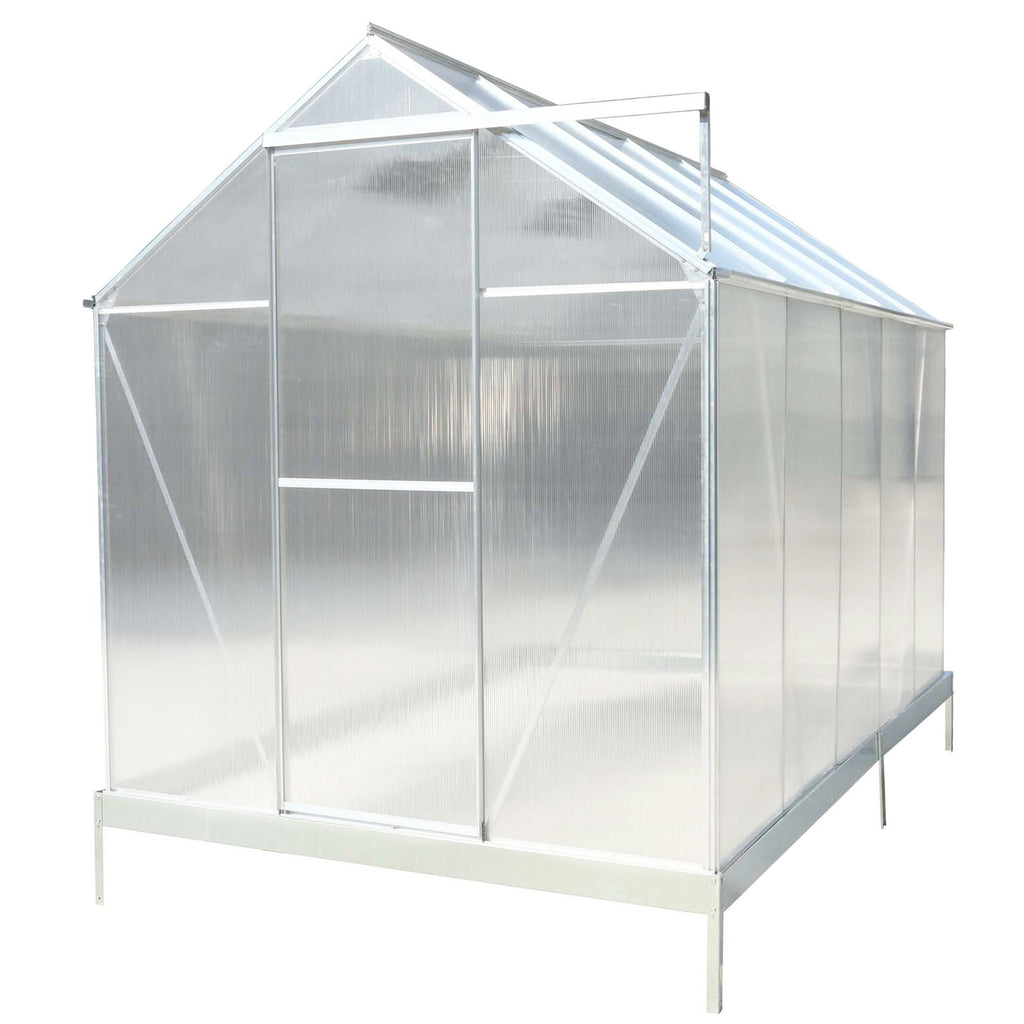 Polycarbonate house, Heavy Duty Outdoor Aluminum Walk-In House Kit With Rain Gutter, Vent And Door For, view 11