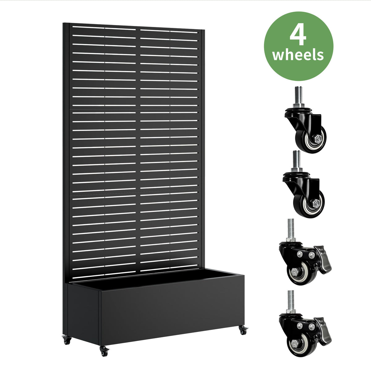 Raised Garden Bed with Trellis & Privacy Screen – 73" Metal Planter, view 6