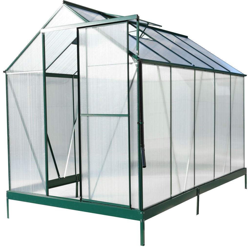Polycarbonate house, Heavy Duty Outdoor Aluminum Walk-In House Kit With Rain Gutter, Vent And Door For, view 13