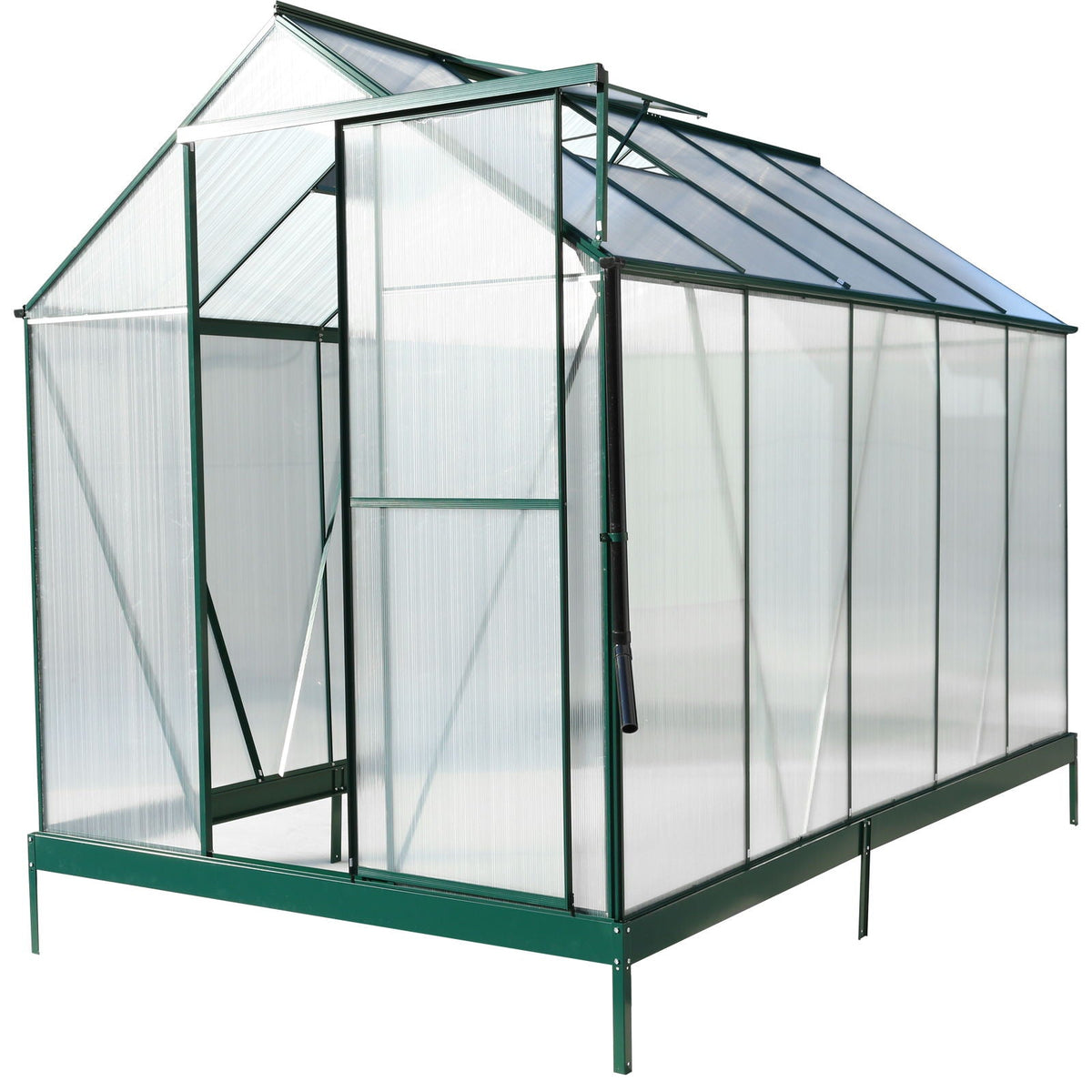 Polycarbonate house, Heavy Duty Outdoor Aluminum Walk-In House Kit With Rain Gutter, Vent And Door For, view 13