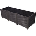 Deep Raised Garden Bed Plastic Planter Boxes with Self-Watering System - Black