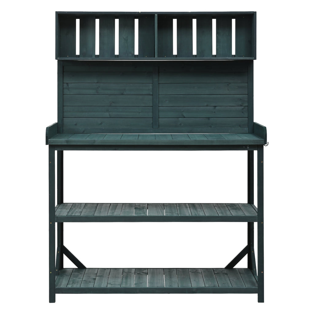 TOPMAX 65" Large Wooden Farmhouse Rustic Outdoor Potting Bench Table, view 15