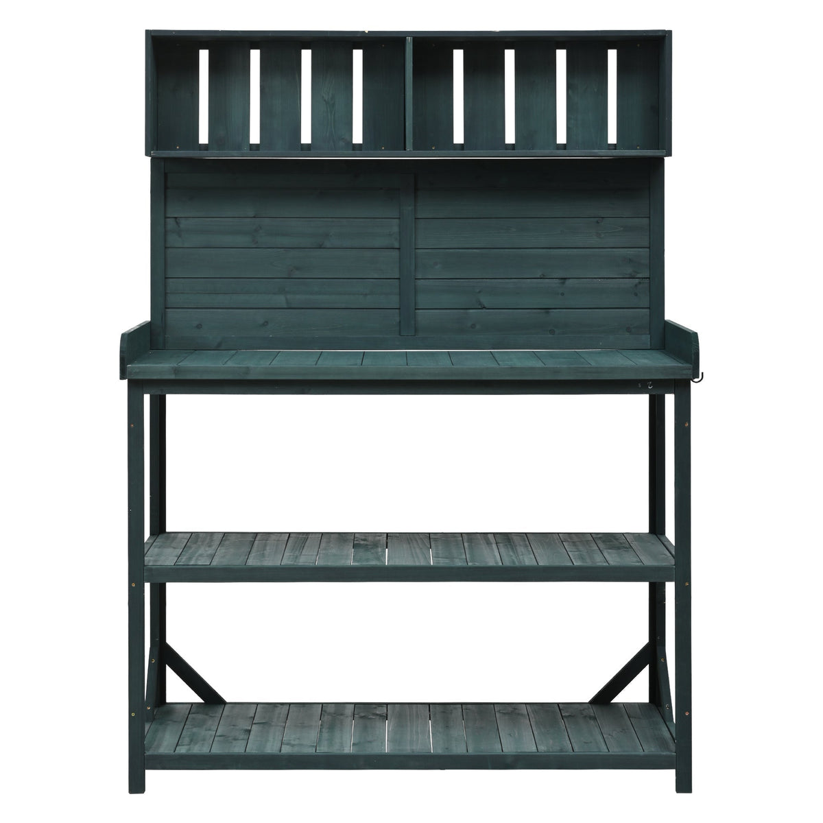 TOPMAX 65" Large Wooden Farmhouse Rustic Outdoor Potting Bench Table, view 15