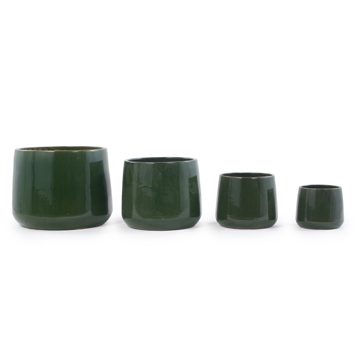Handmade Solid Glazed Ceramic Planter Set of 4, view 8