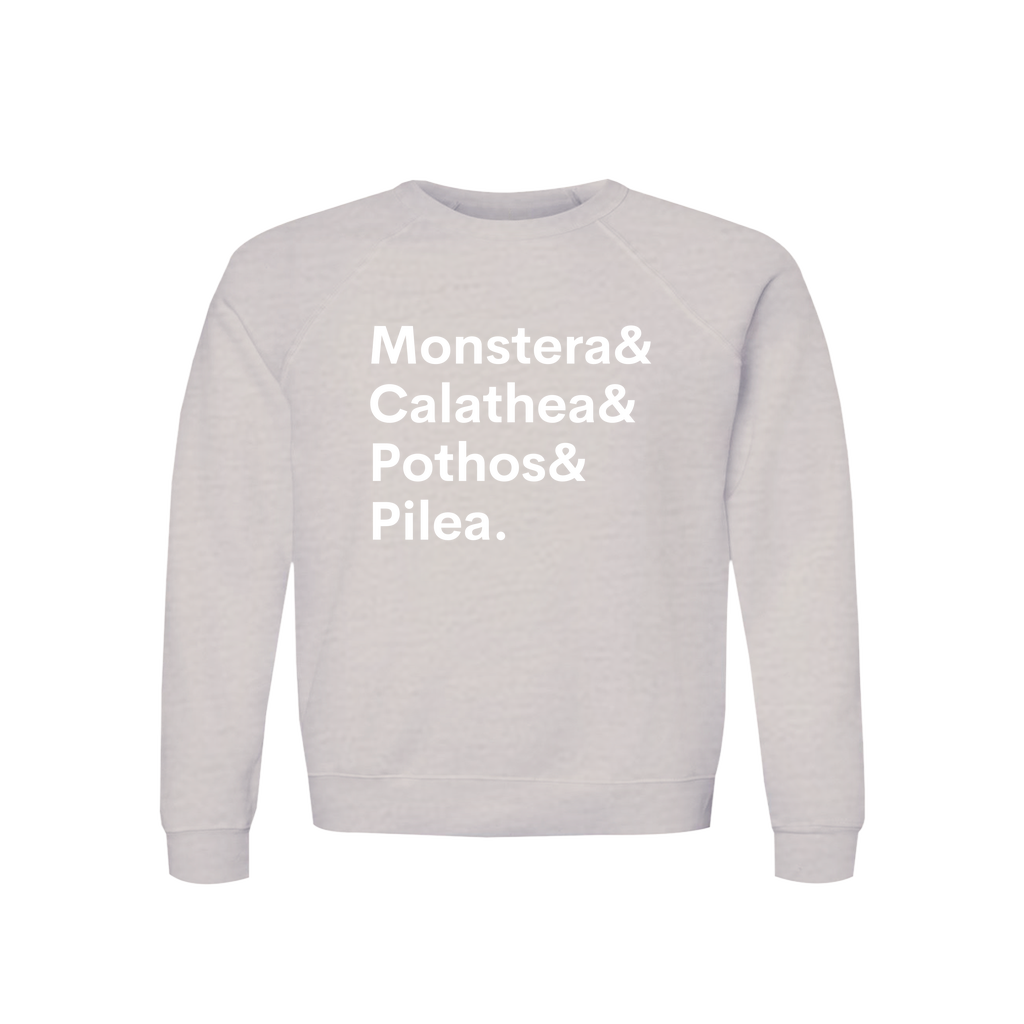 Monstera, Calathea, Pothos & Pilea Plant Lover Sweatshirt – Organic Cotton Raglan, view 8