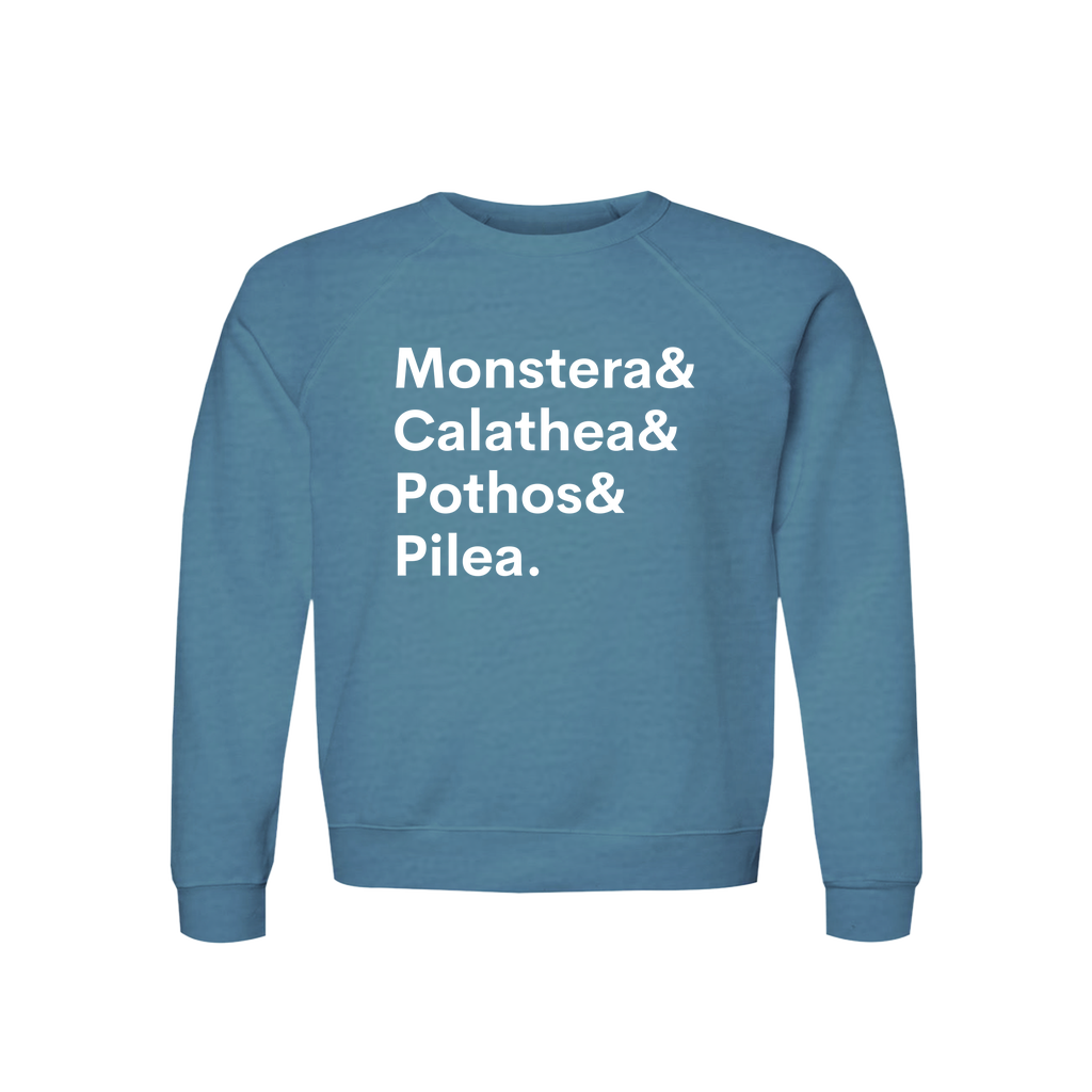 Monstera, Calathea, Pothos & Pilea Plant Lover Sweatshirt – Organic Cotton Raglan, view 7