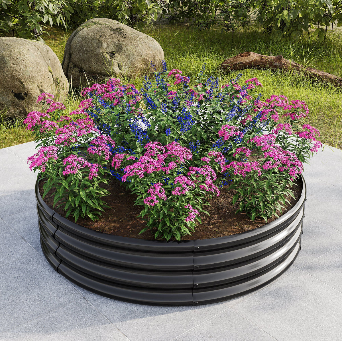 2PCS 47.24" Round Raised Garden Beds for Outdoor Gardening, view 4