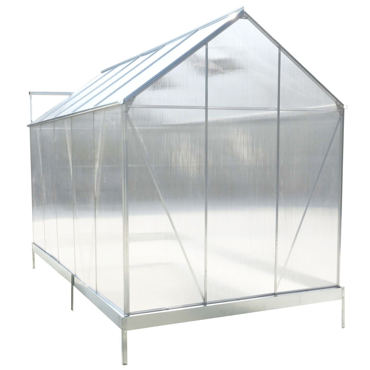 Polycarbonate house, Heavy Duty Outdoor Aluminum Walk-In House Kit With Rain Gutter, Vent And Door For, view 15