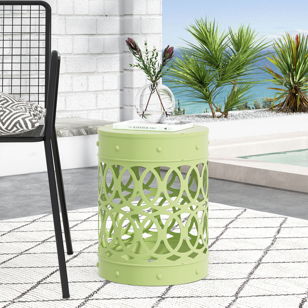 Outdoor Metal Large End Table, Modern Design, view 7