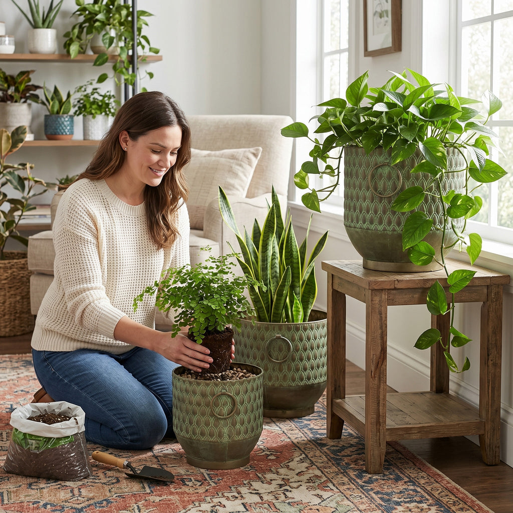 S/3 Textured Planters Set, view 9