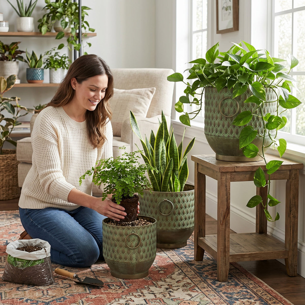 S/3 Textured Planters Set, view 9