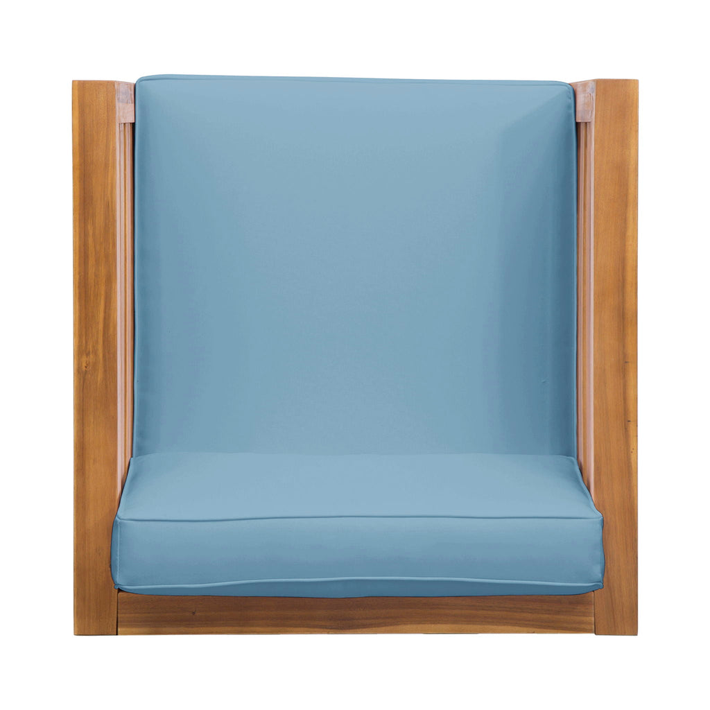 Outdoor Acacia Wood Patio Chair With Fabric Cushion, view 6