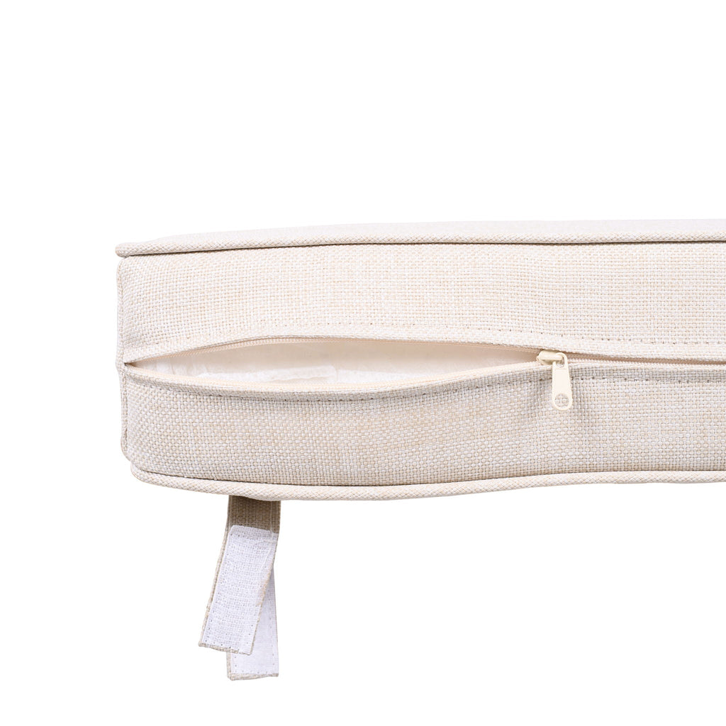 Outdoor Club Chair With Rope Arm And Cushions - Beige / Teak, view 2
