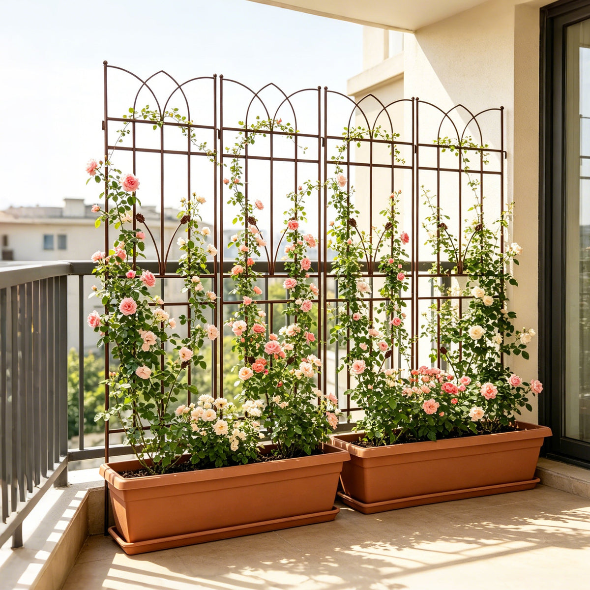 4 Pack Metal Garden Trellis – Brown or Black