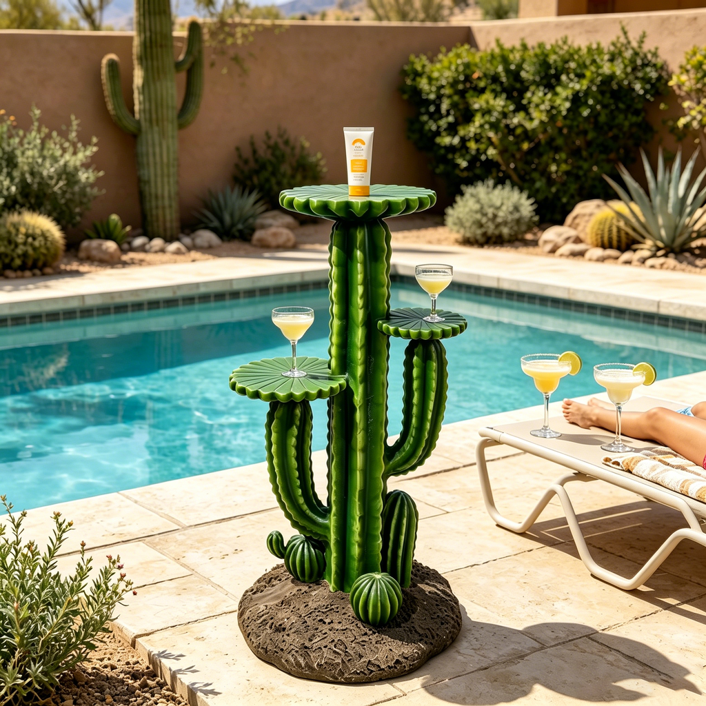 32" resin saguaro cactus plant stand, view 9