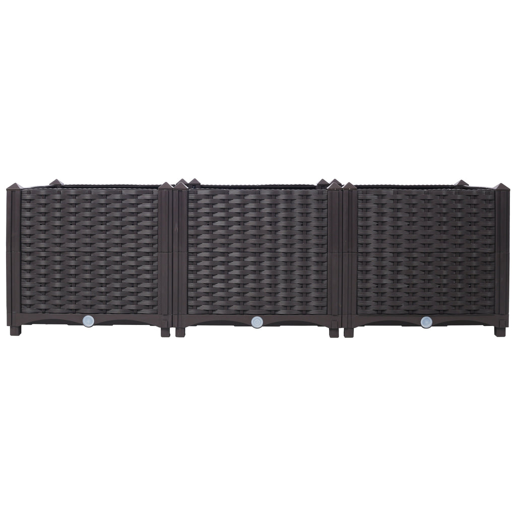 Deep Raised Garden Bed Plastic Planter Boxes with Self-Watering System - Black, view 4