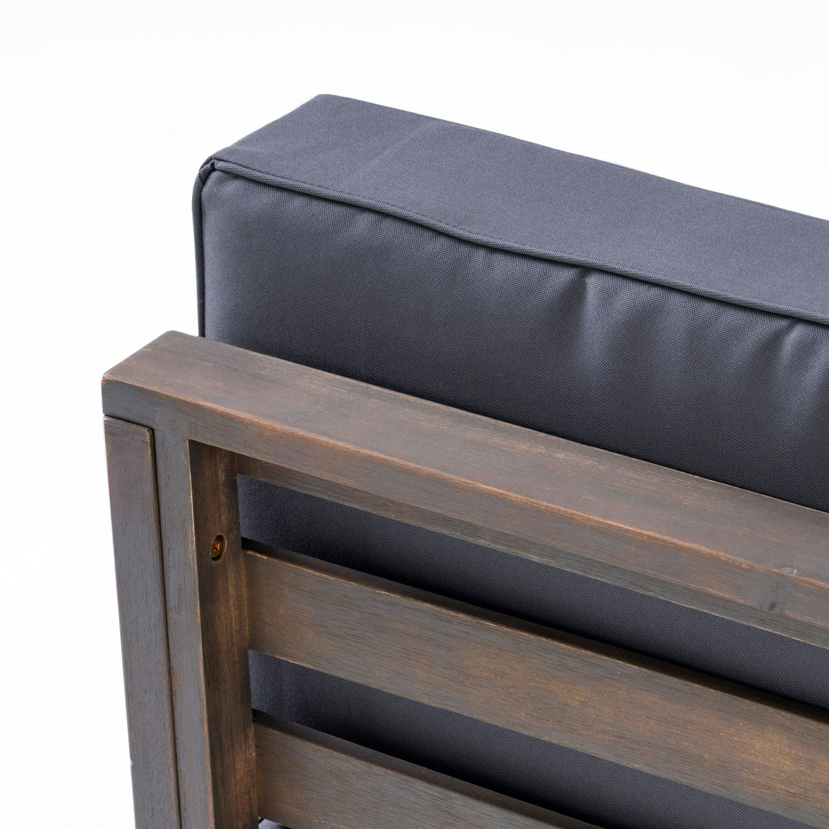 Outdoor Acacia Wood Patio Chair With Fabric Cushion, view 7