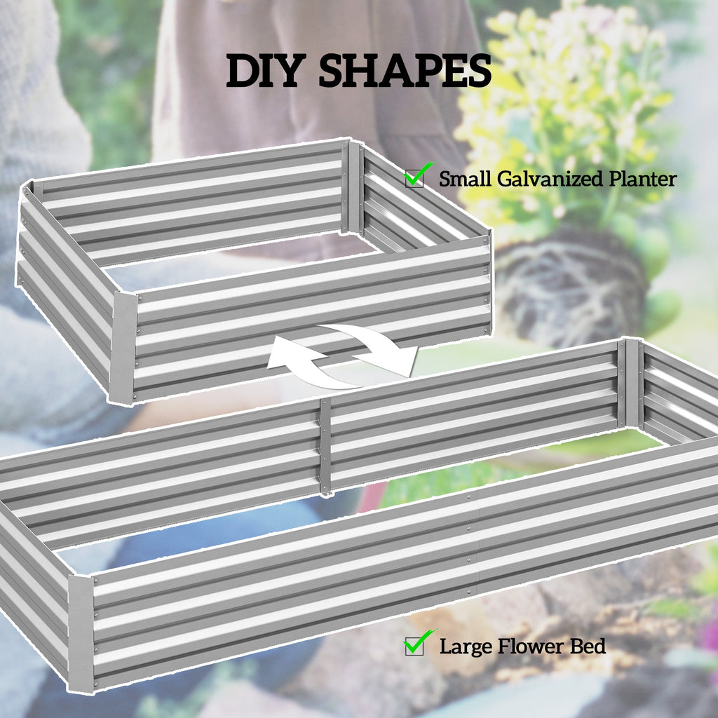 Outsunny 95" x 36" Galvanized Raised Garden Bed, view 6
