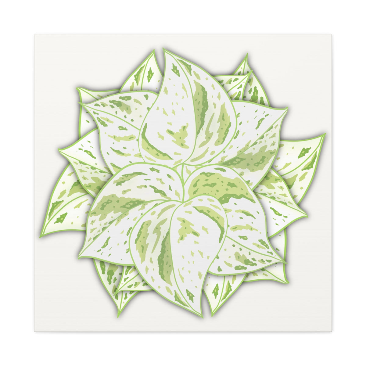 Snow Queen Pothos Canvas Print – Botanical Wall Art