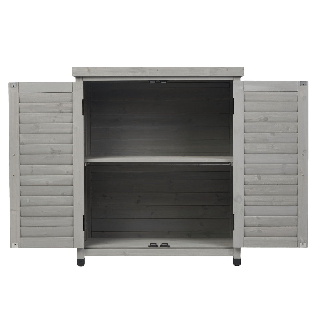 Potting Bench With Storage Cabinet And Metal Table Top For Outdoor, view 6