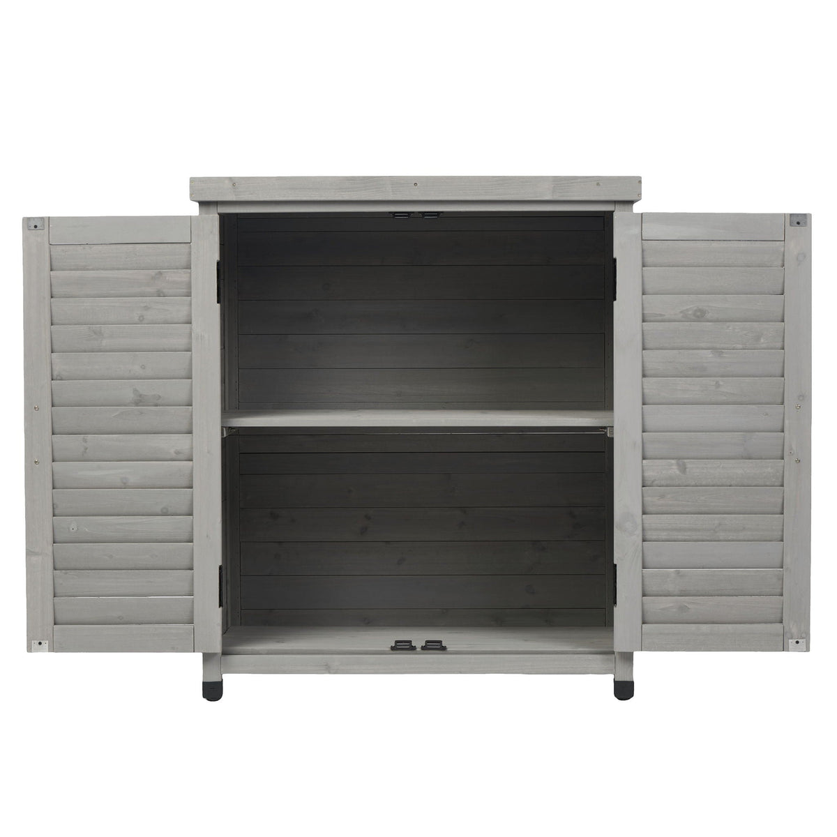 Potting Bench With Storage Cabinet And Metal Table Top For Outdoor, view 6