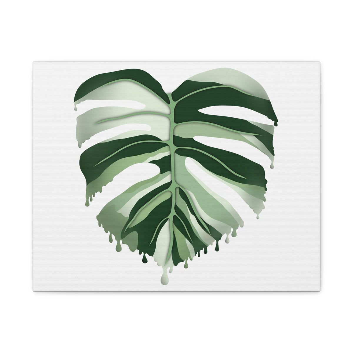 Melting Monstera Albo Canvas Print – Botanical Wall Art, view 3