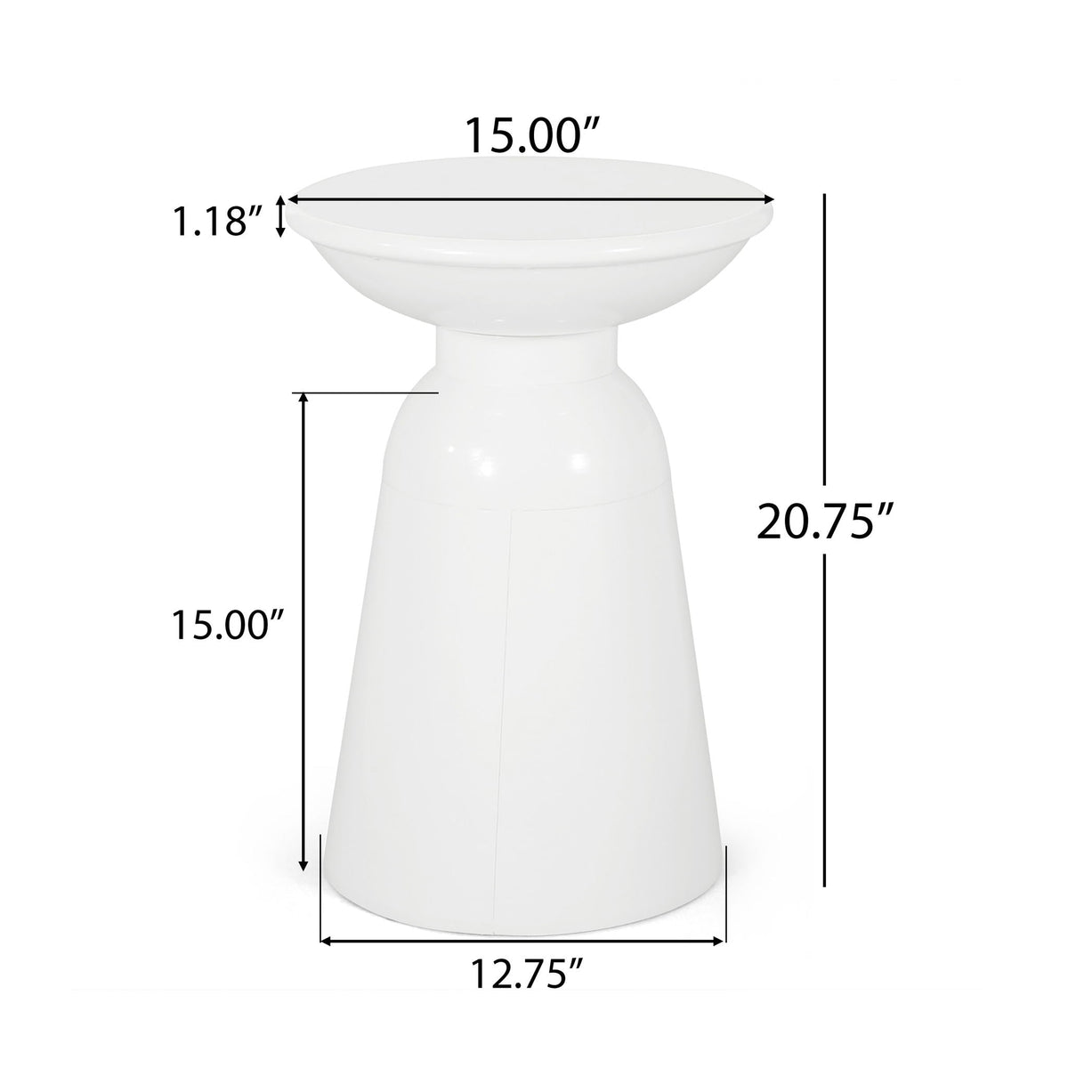 Outdoor Modern Metal End Large Table, view 5