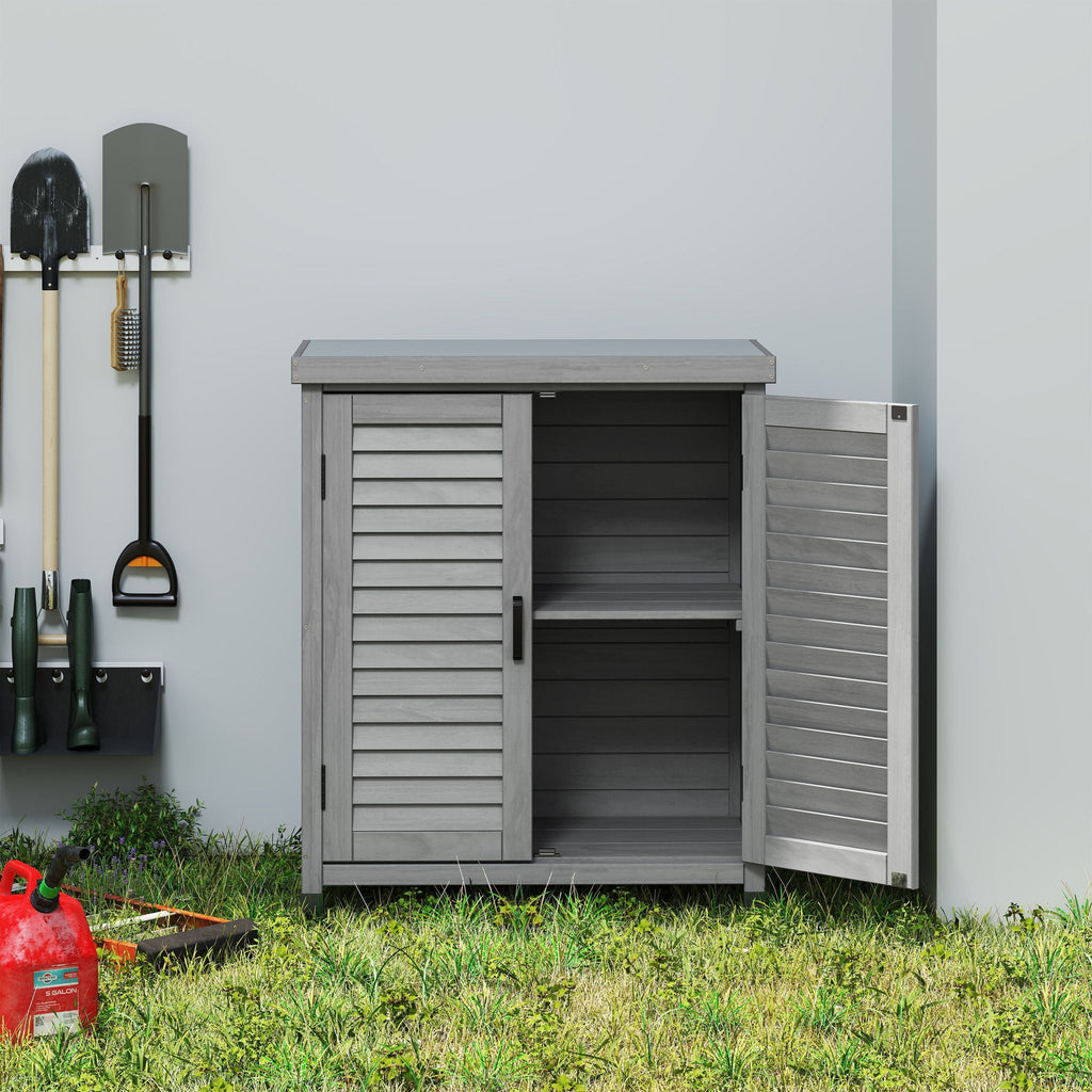 Potting Bench With Storage Cabinet And Metal Table Top For Outdoor, view 7