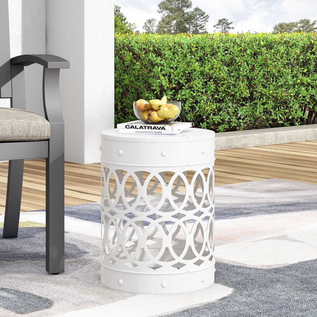 Outdoor Metal Large End Table, Modern Design, view 9