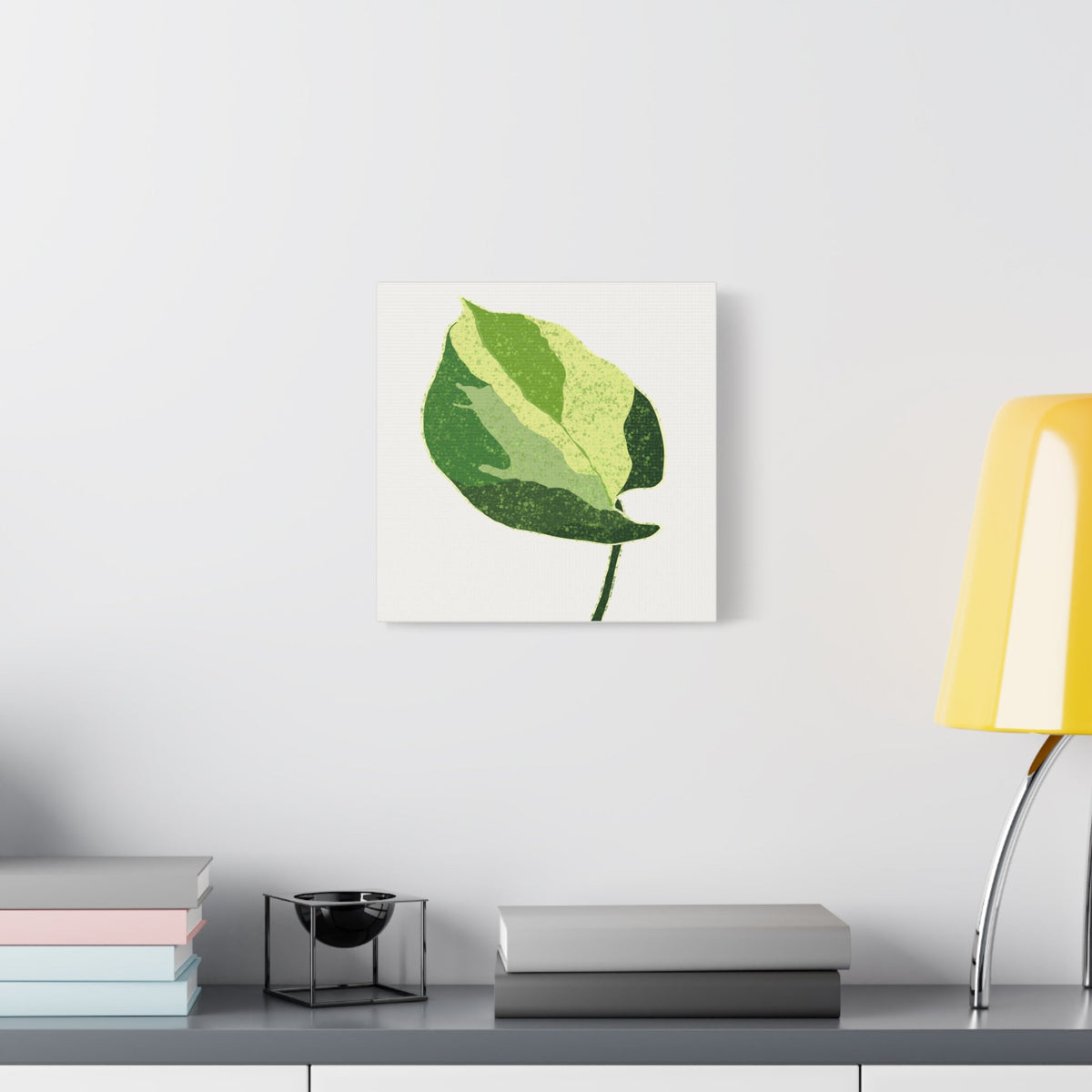 Manjula Pothos Illustrated Canvas Print – Botanical Wall Art