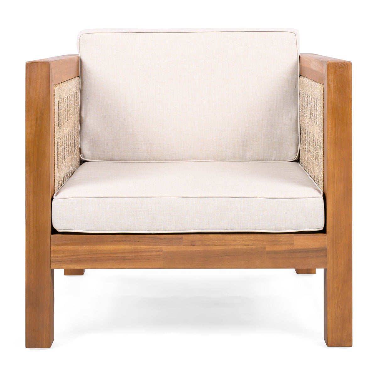 Outdoor Club Chair & Rope Arm And Cushions, view 5