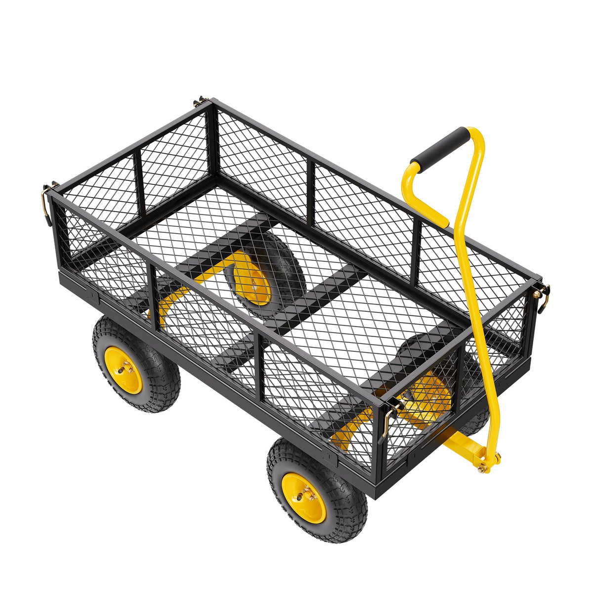 900 Lbs Heavy Duty Steel Garden Cart with Removable Sides - Green