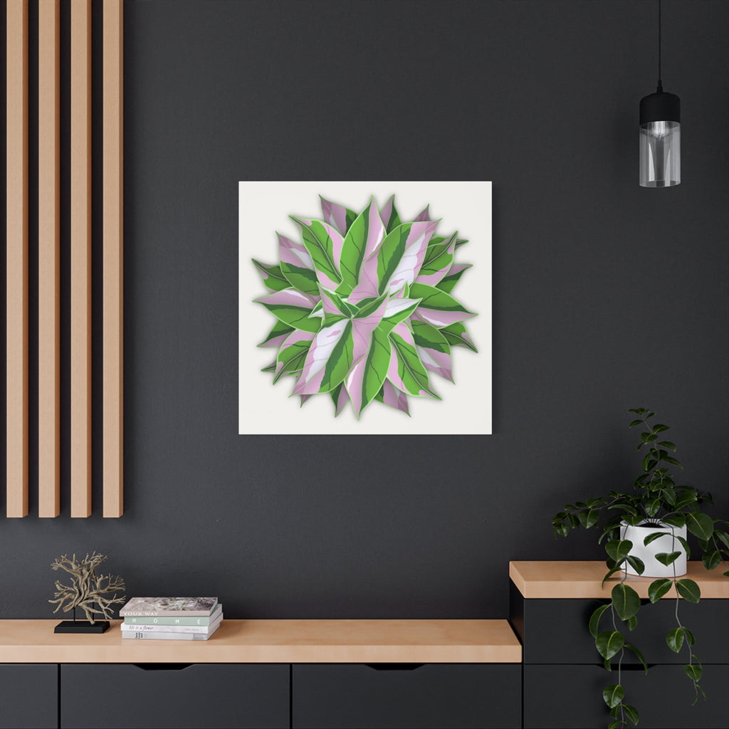 Syngonium Tricolor Pattern Canvas Print – Botanical Wall Art