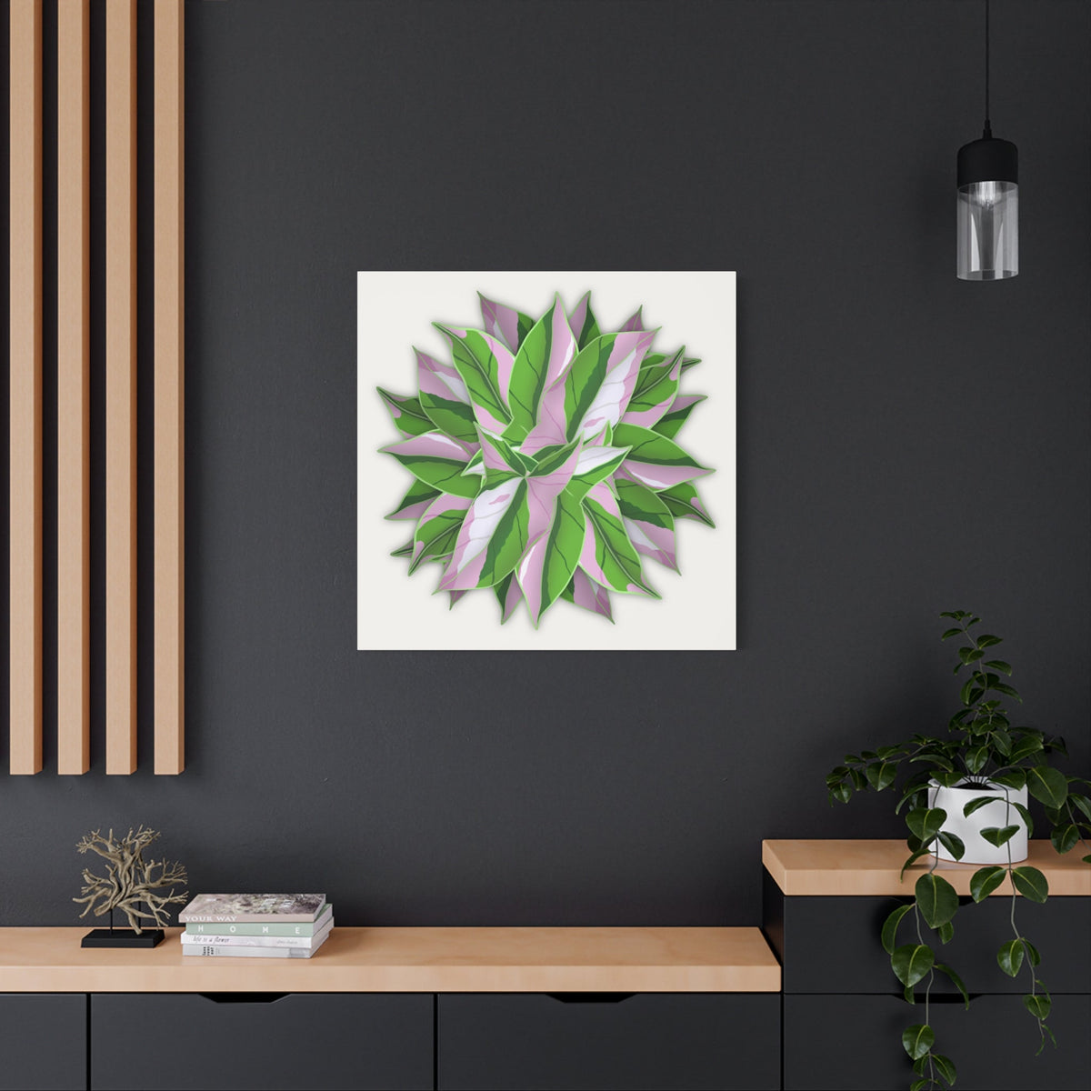 Syngonium Tricolor Pattern Canvas Print – Botanical Wall Art