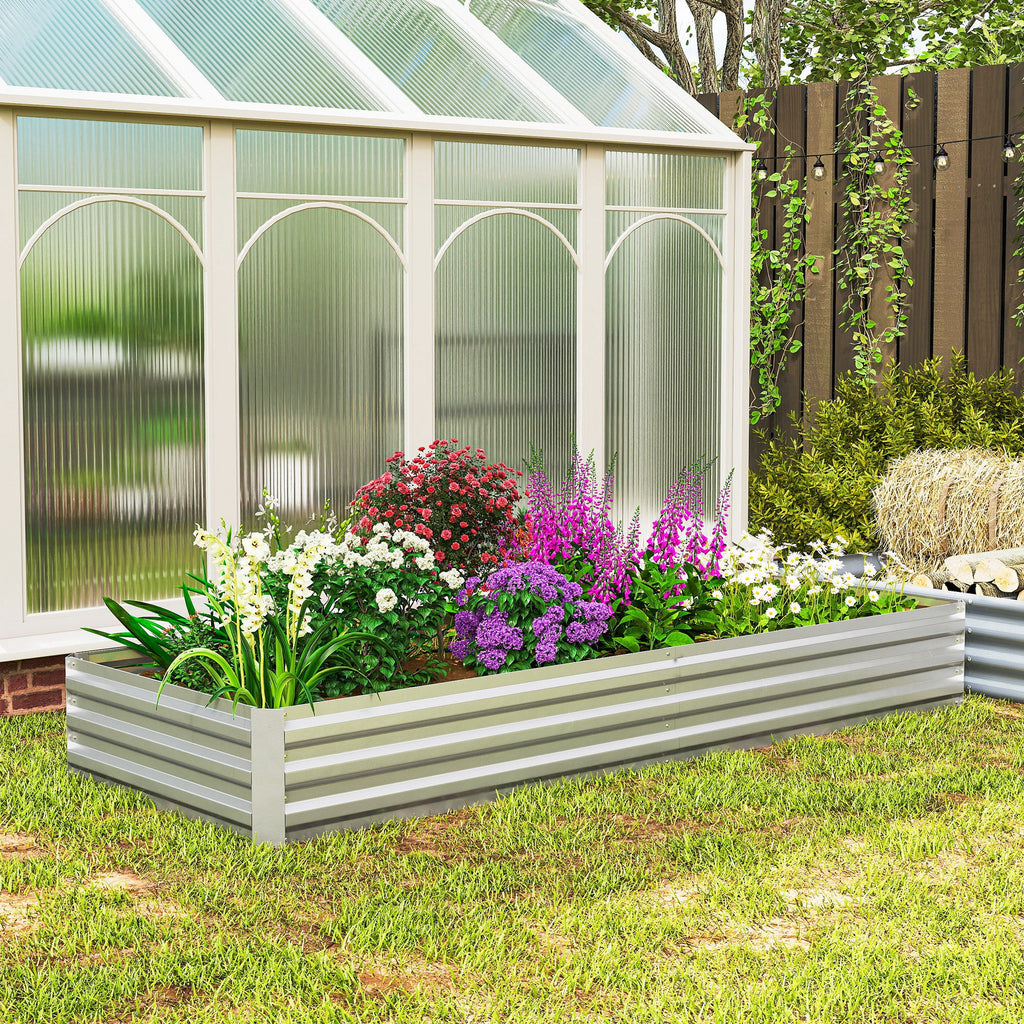 Outsunny 95" x 36" Galvanized Raised Garden Bed, view 9