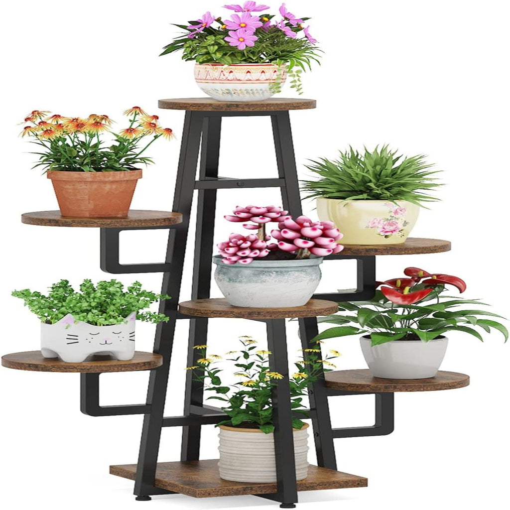 7-tier high-low corner plant shelf, view 4