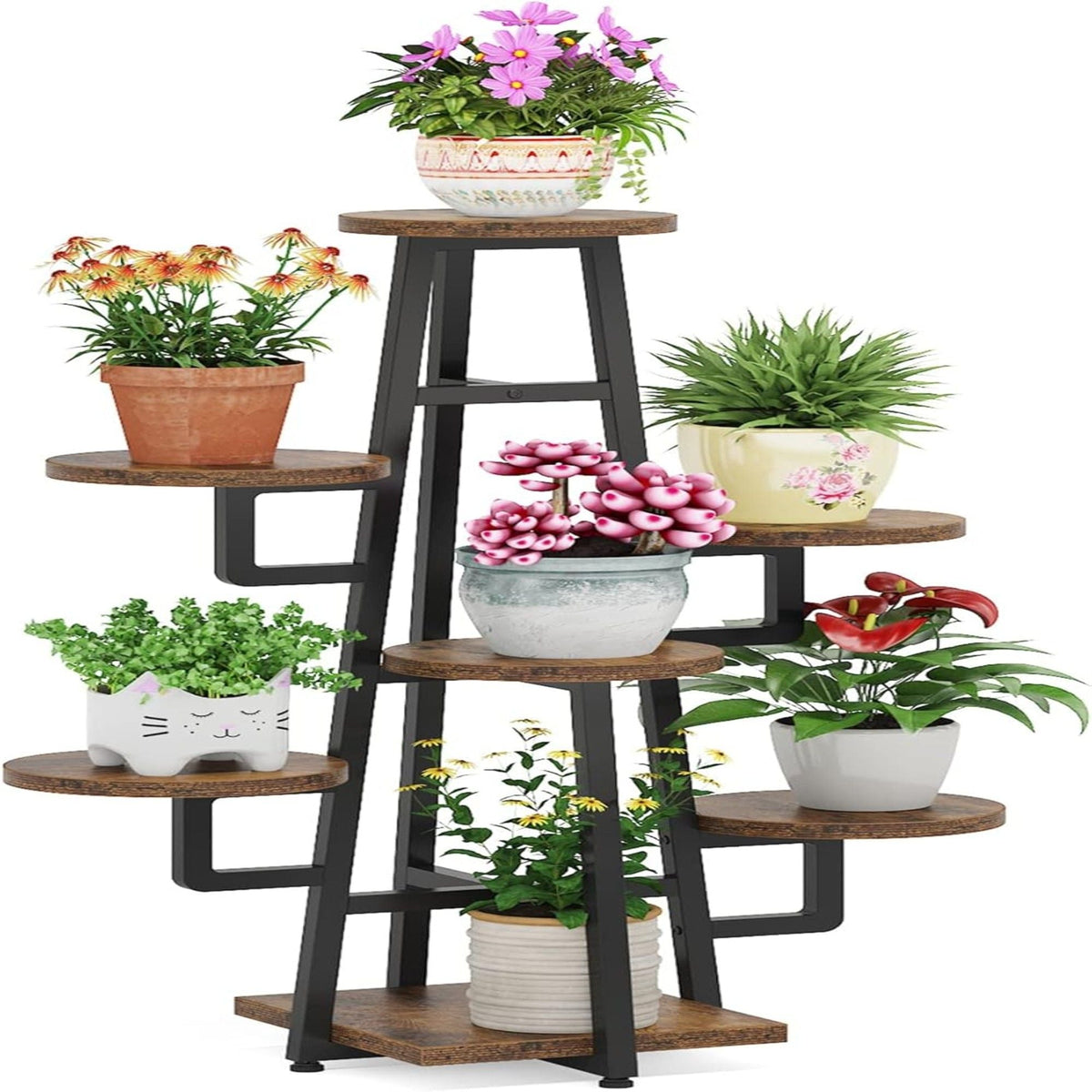 7-tier high-low corner plant shelf, view 4