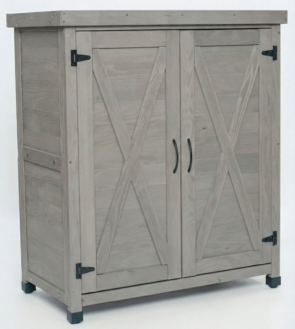 Potting Bench with Storage Cabinet and Metal Table Top, view 10