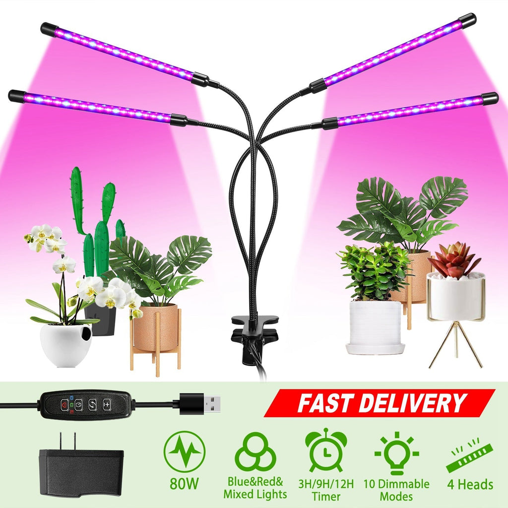 Grow Lights for Indoor Plants, iMounTEK 80W 80 LEDs Plant Lights with Red Blue Full Spectrum 10 Dimmable, view 4