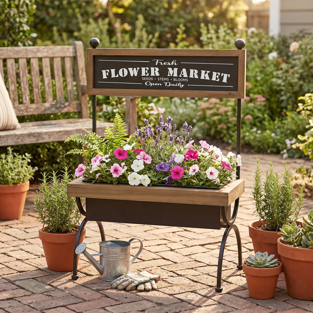 19x11x24" Rustic Planter, view 7