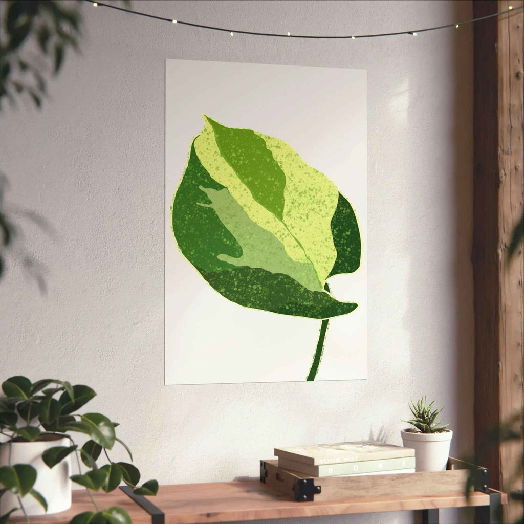 Manjula Pothos Illustrated Botanical Print – Unframed Wall Art