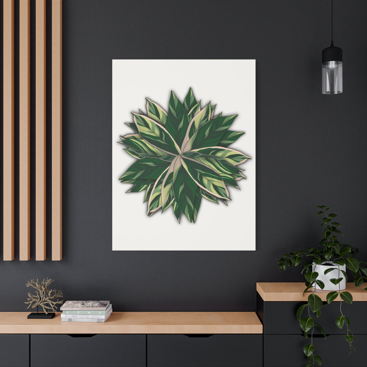 Stromanthe Triostar Canvas Print – Botanical Wall Art