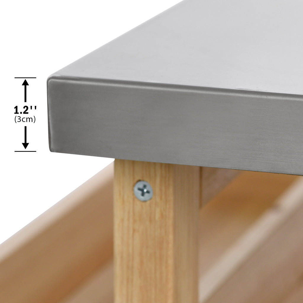 K&K Outdoor Kitchen Island – Natural Fir with Stainless Steel Top, view 9