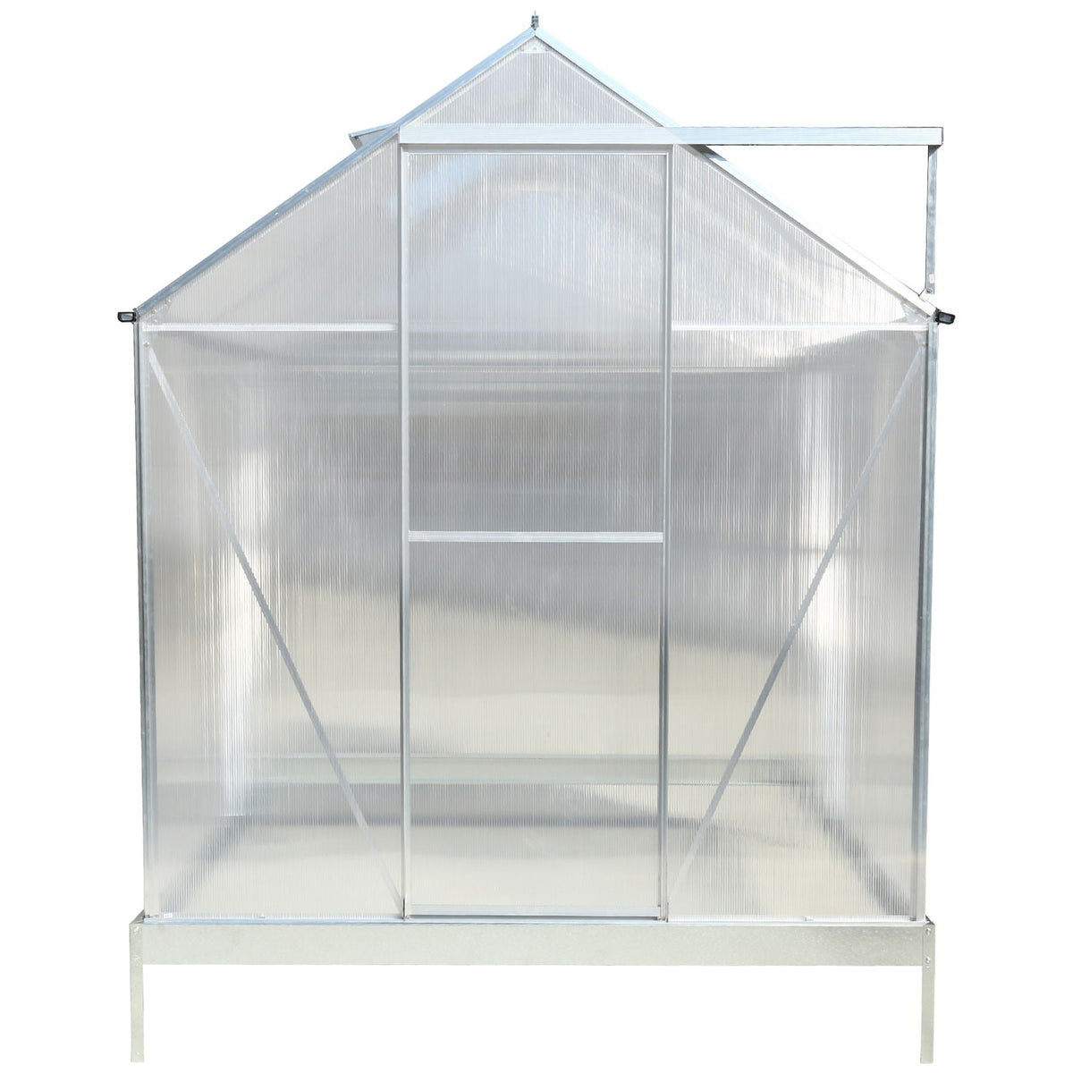 Polycarbonate house, Heavy Duty Outdoor Aluminum Walk-In House Kit With Rain Gutter, Vent And Door For Backyard Garden