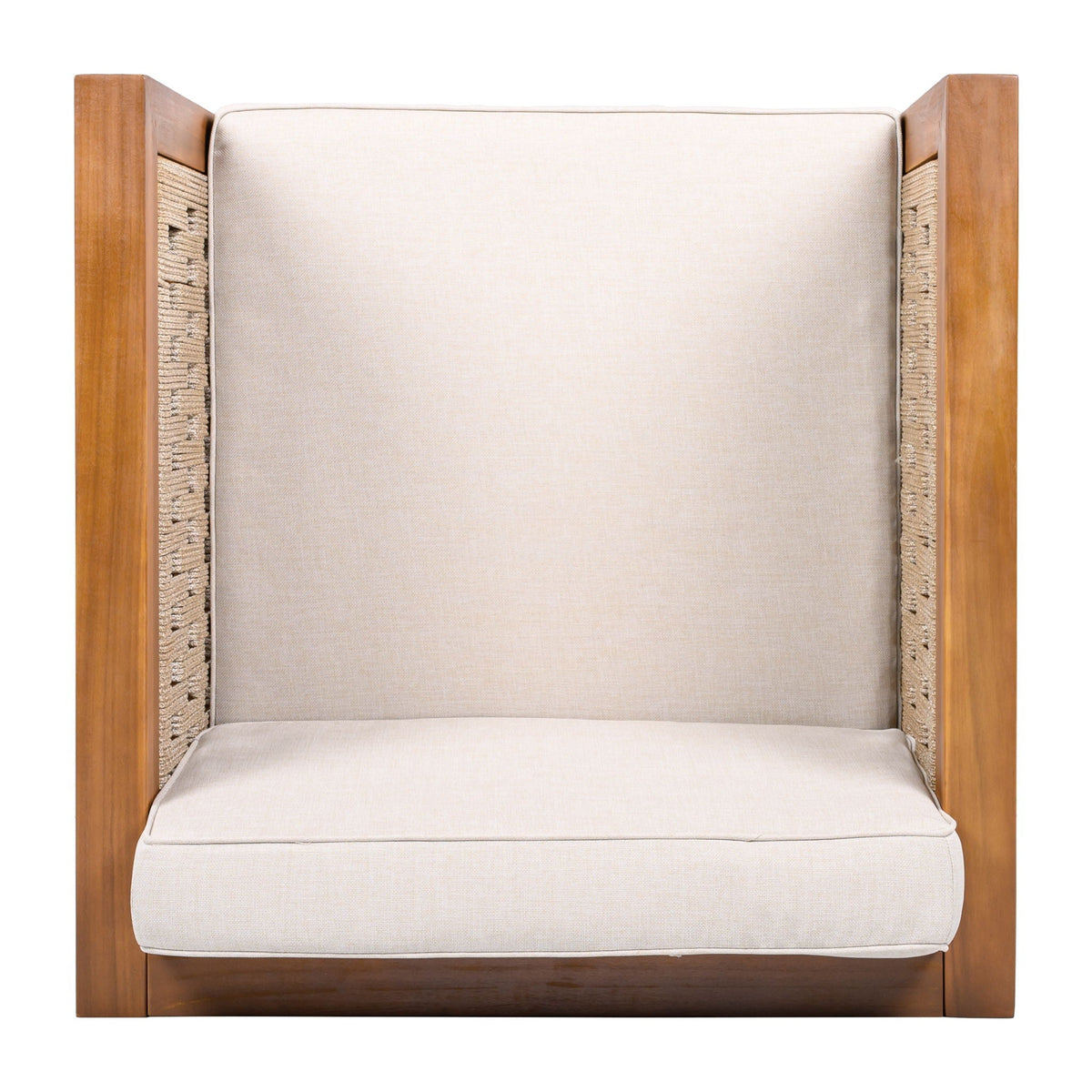 Outdoor Club Chair & Rope Arm And Cushions, view 6
