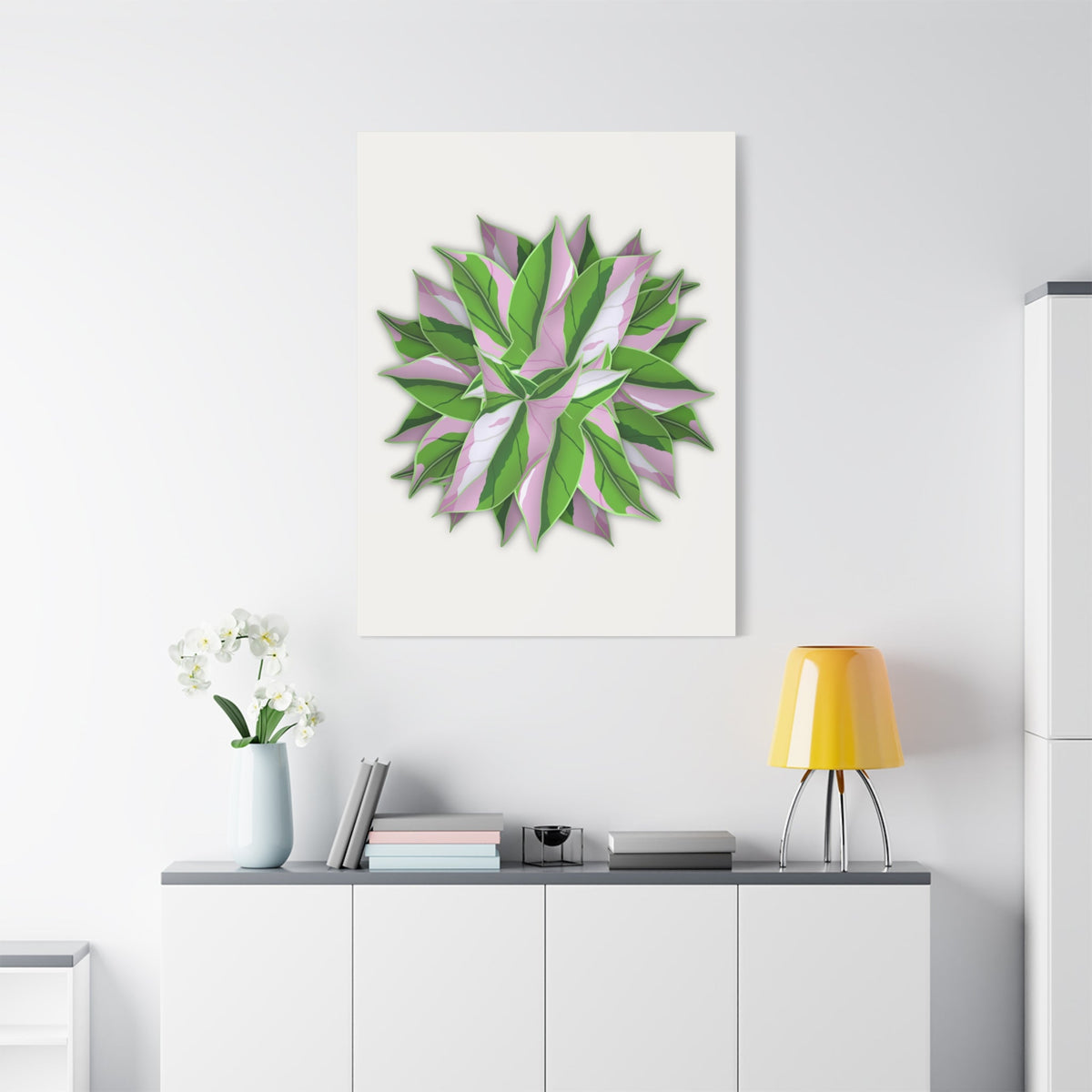Syngonium Tricolor Pattern Canvas Print – Botanical Wall Art