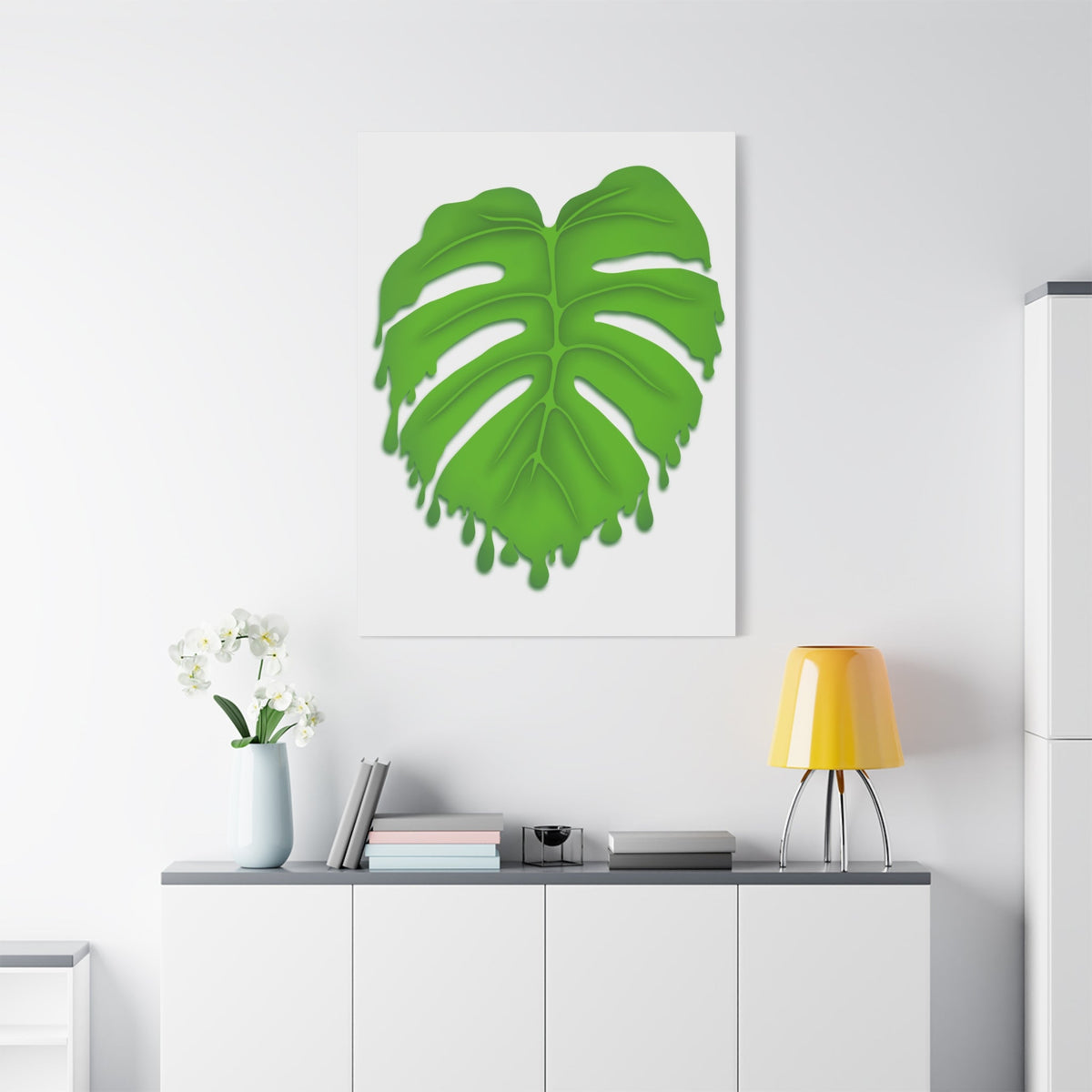 Melting Monstera Canvas Print – Botanical Wall Art